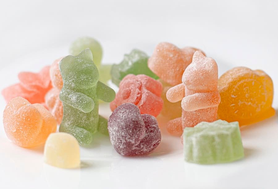 Colorful hemp gummies with strain-specific terpene flavors