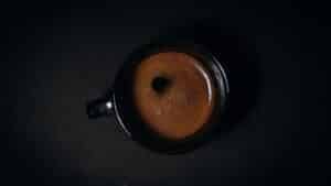 Dark espresso cup from above, a comparison for cannabinoid strength