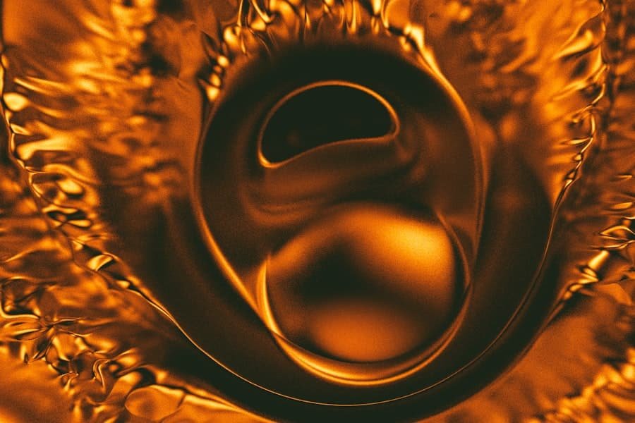 Abstract swirl of thick golden liquid